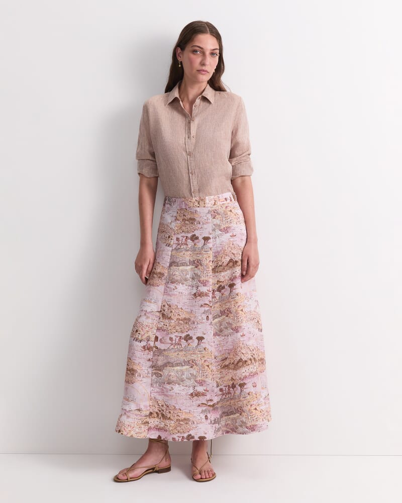 Story Map Liberty Midi Skirt in PINK MULTI