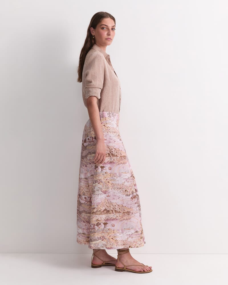 Story Map Liberty Midi Skirt in PINK MULTI