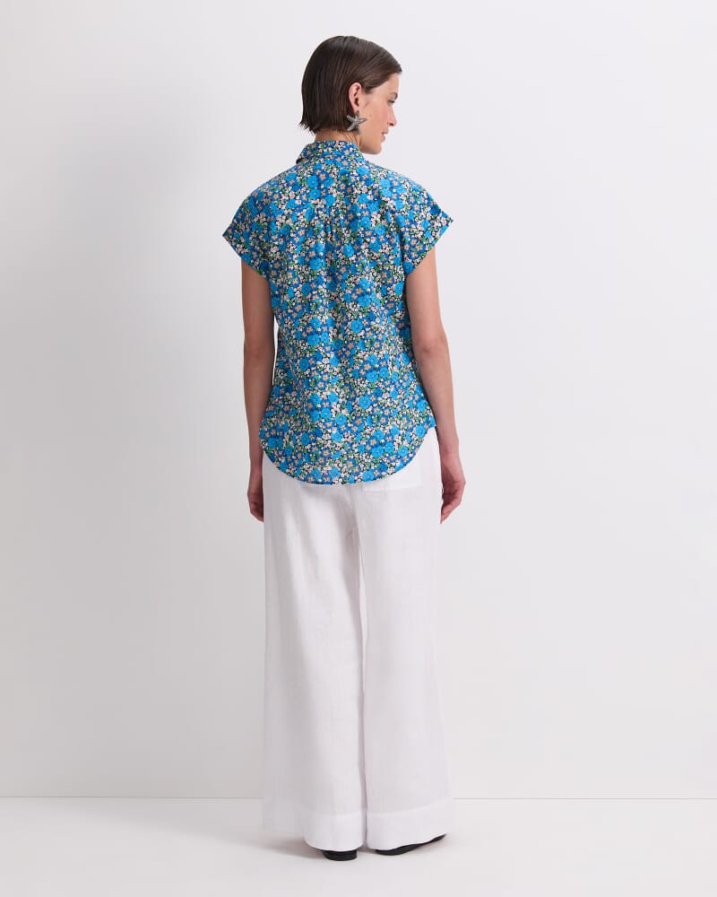 Gisou Liberty Short Sleeve Shirt in BLUE MULTI