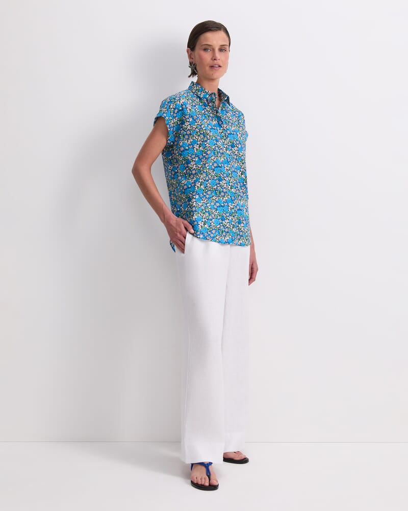 Gisou Liberty Short Sleeve Shirt in BLUE MULTI