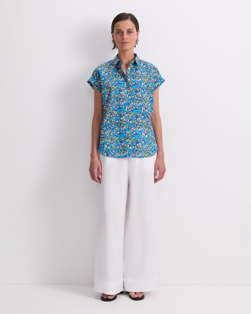 Gisou Liberty Short Sleeve Shirt in BLUE MULTI