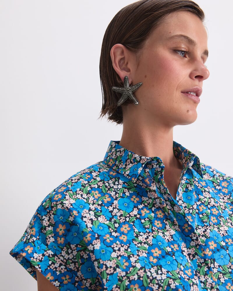 Gisou Liberty Short Sleeve Shirt in BLUE MULTI