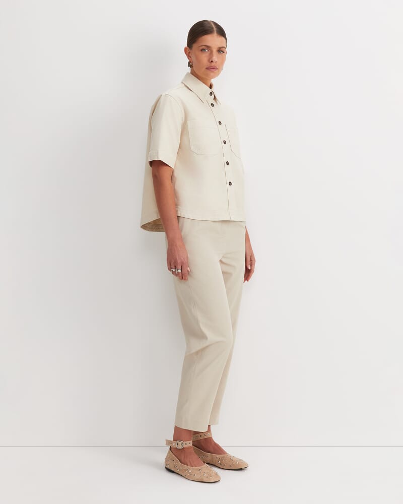 Allegra Crop Shirt in ECRU