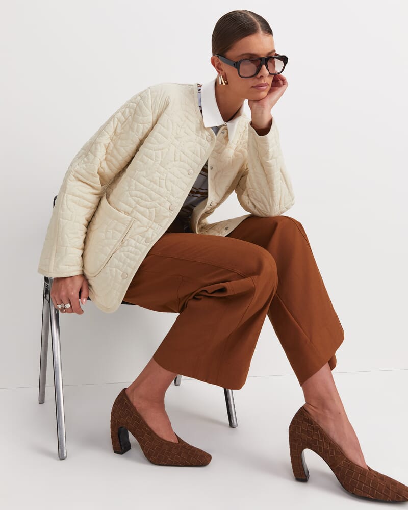 Gina Quilted Jacket in ECRU