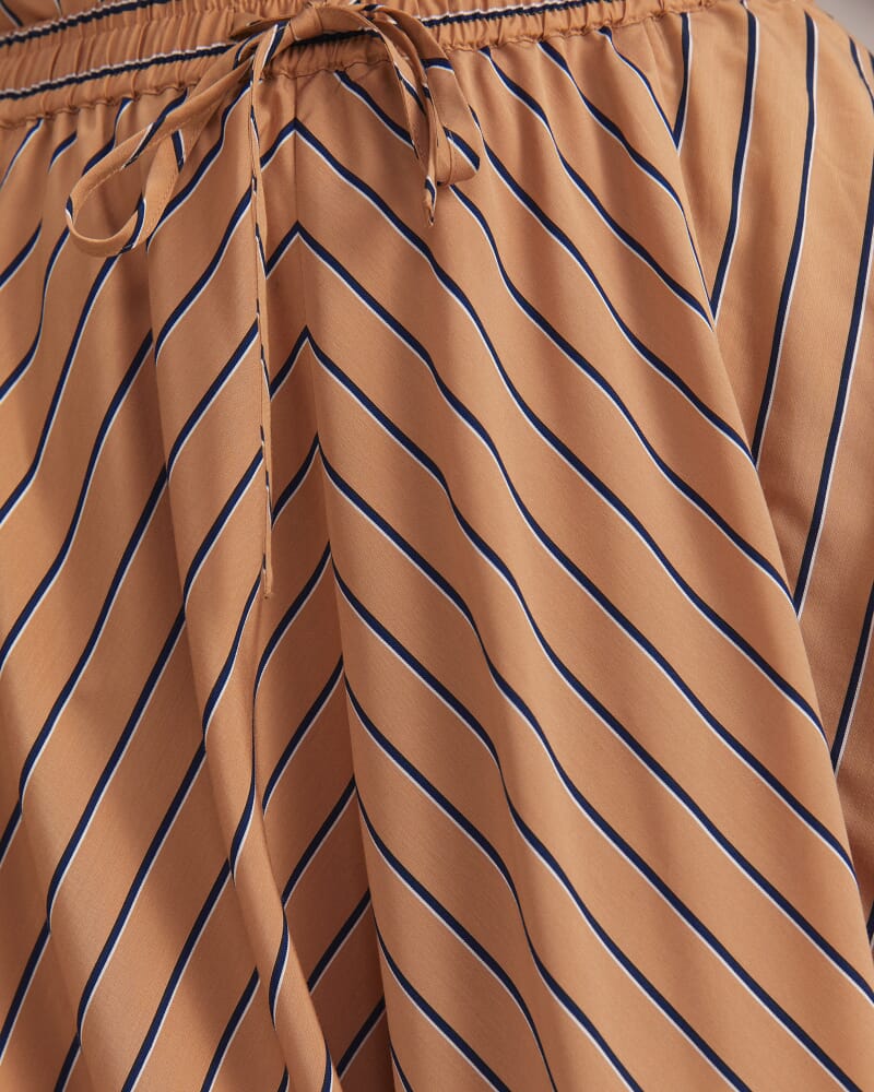 Gina Stripe Maxi Skirt in TAN/WHITE