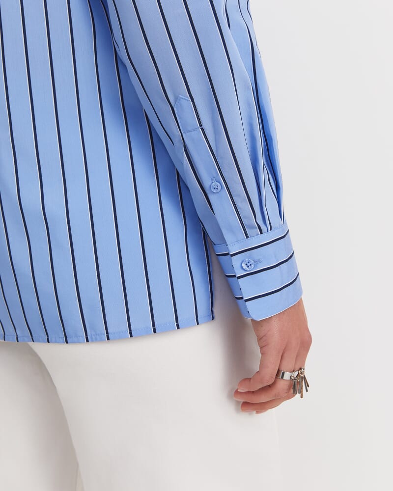 Gina Stripe Shirt in BLUE/WHITE