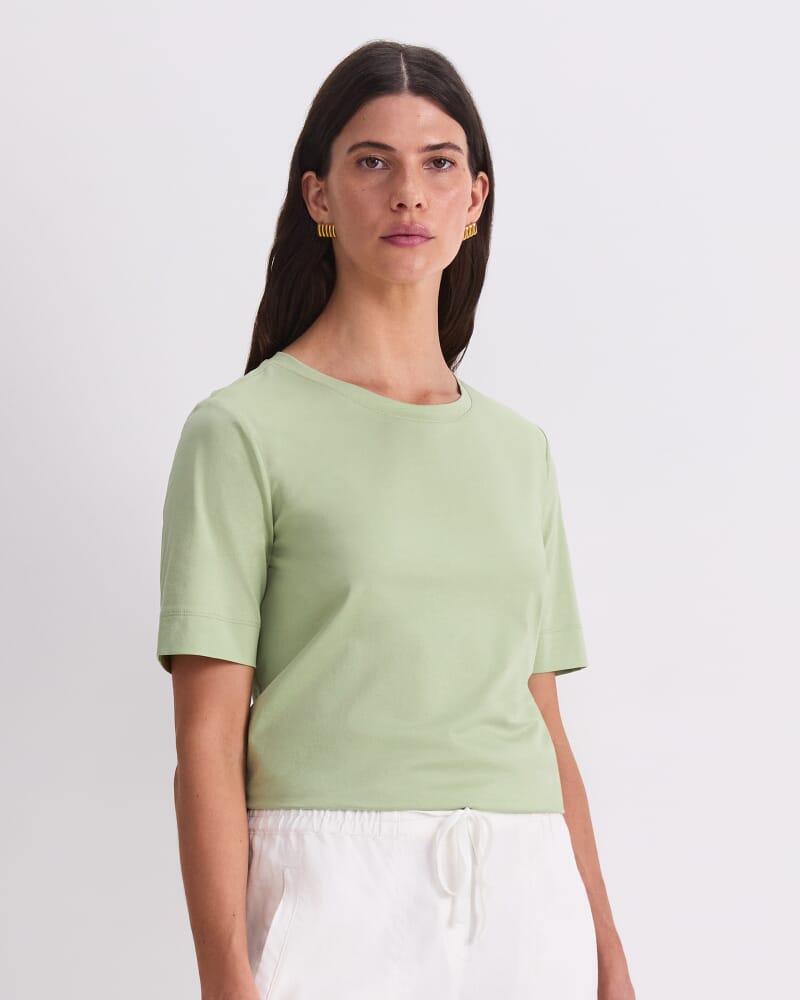 Mercerised Cotton Short Sleeve Tee in APPLE