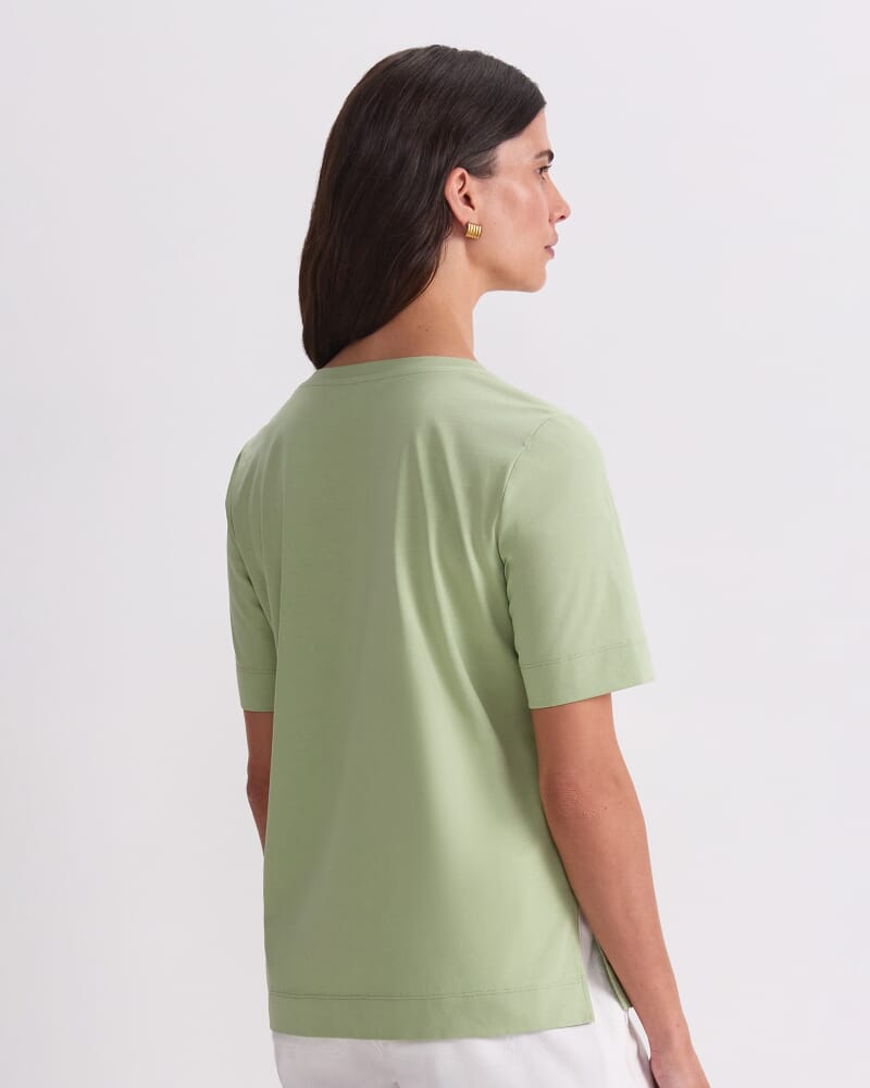 Mercerised Cotton Short Sleeve Tee in APPLE