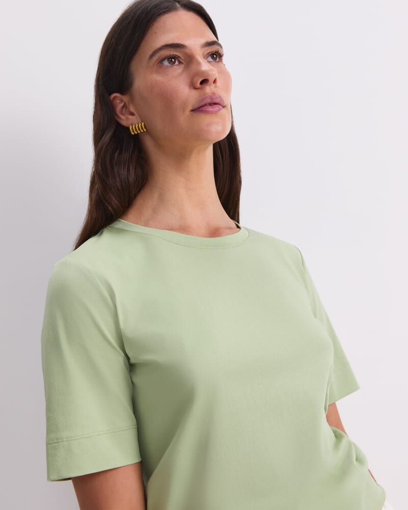 Mercerised Cotton Short Sleeve Tee in APPLE