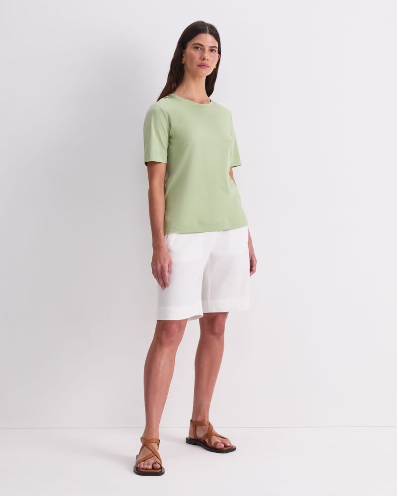 Mercerised Cotton Short Sleeve Tee in APPLE