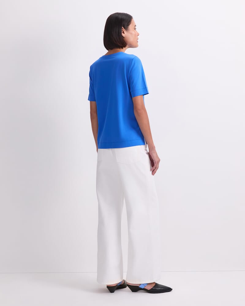 Mercerised Cotton Short Sleeve Tee in AZURE
