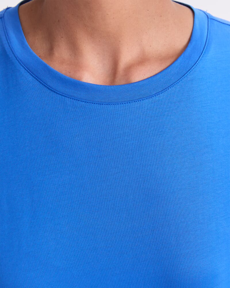 Mercerised Cotton Short Sleeve Tee in AZURE