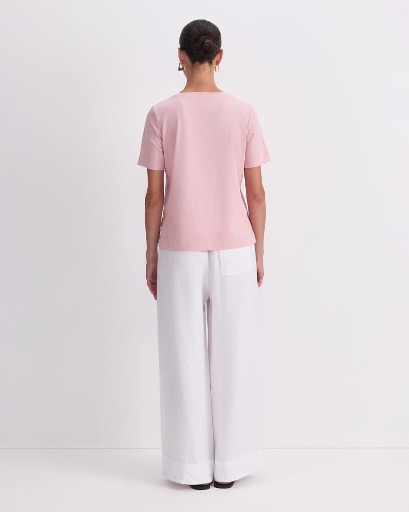 Mercerised Cotton Short Sleeve Tee in DUSTY ROSE