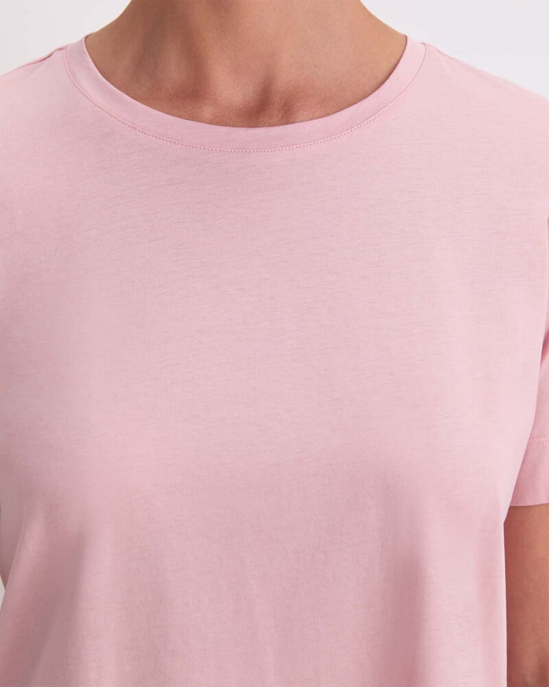 Mercerised Cotton Short Sleeve Tee in DUSTY ROSE