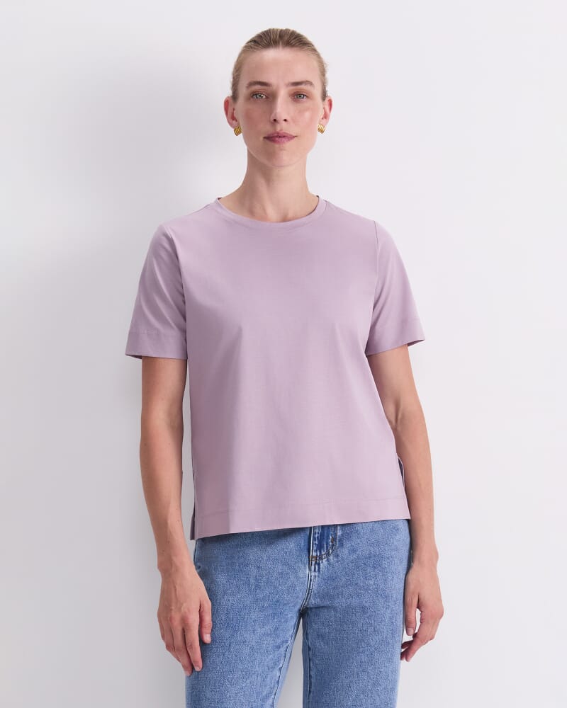 Mercerised Cotton Short Sleeve Tee in LILAC