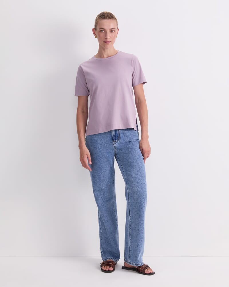 Mercerised Cotton Short Sleeve Tee in LILAC