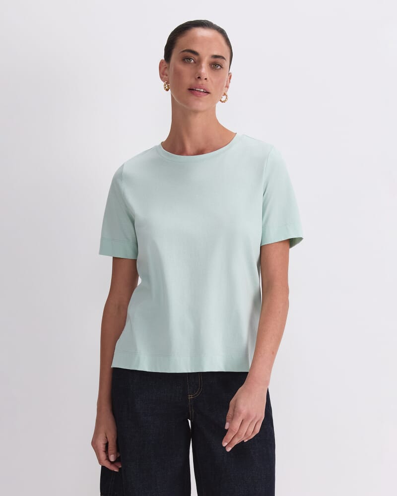 Mercerised Cotton Short Sleeve Tee in MINT