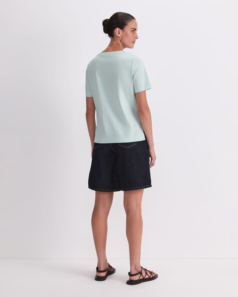 Mercerised Cotton Short Sleeve Tee in MINT