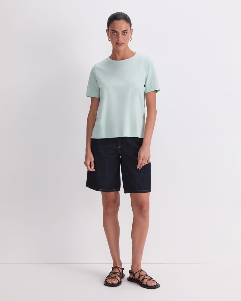Mercerised Cotton Short Sleeve Tee in MINT