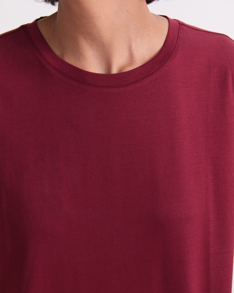 Mercerised Cotton Short Sleeve Tee in PINOT