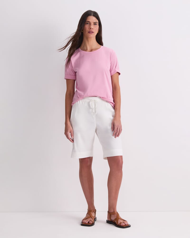 Mercerised Cotton Short Sleeve Tee in ROSE