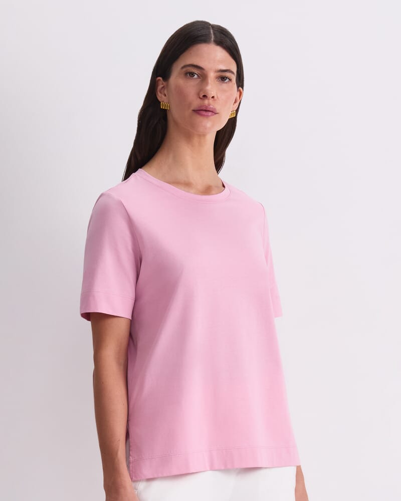 Mercerised Cotton Short Sleeve Tee in ROSE