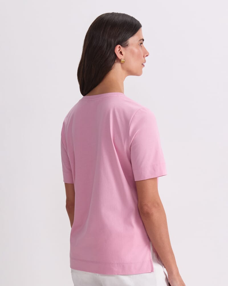 Mercerised Cotton Short Sleeve Tee in ROSE