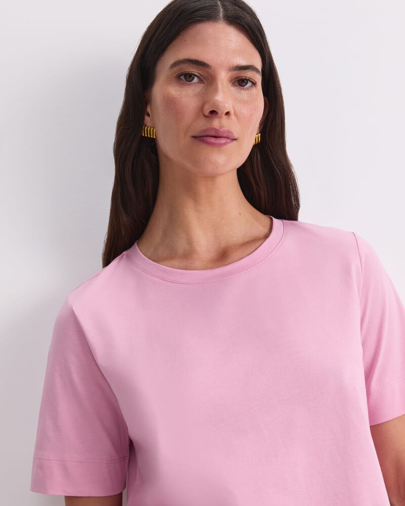 Mercerised Cotton Short Sleeve Tee in ROSE