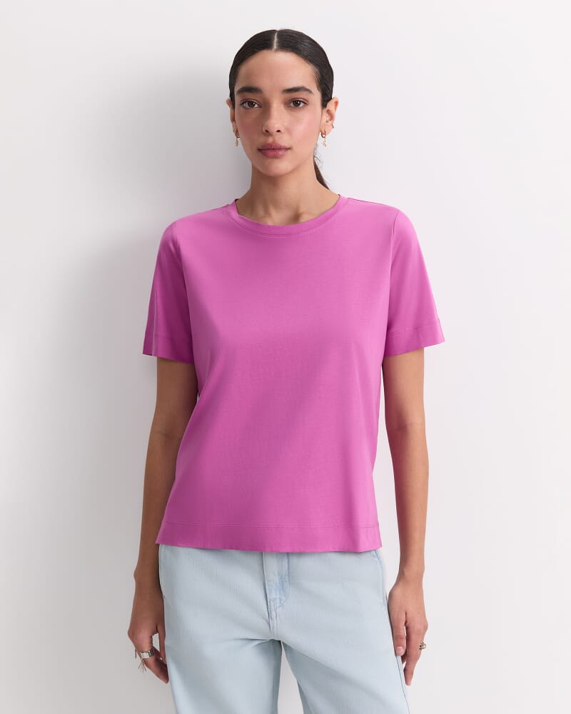 Mercerised Cotton Short Sleeve Tee in SHERBET