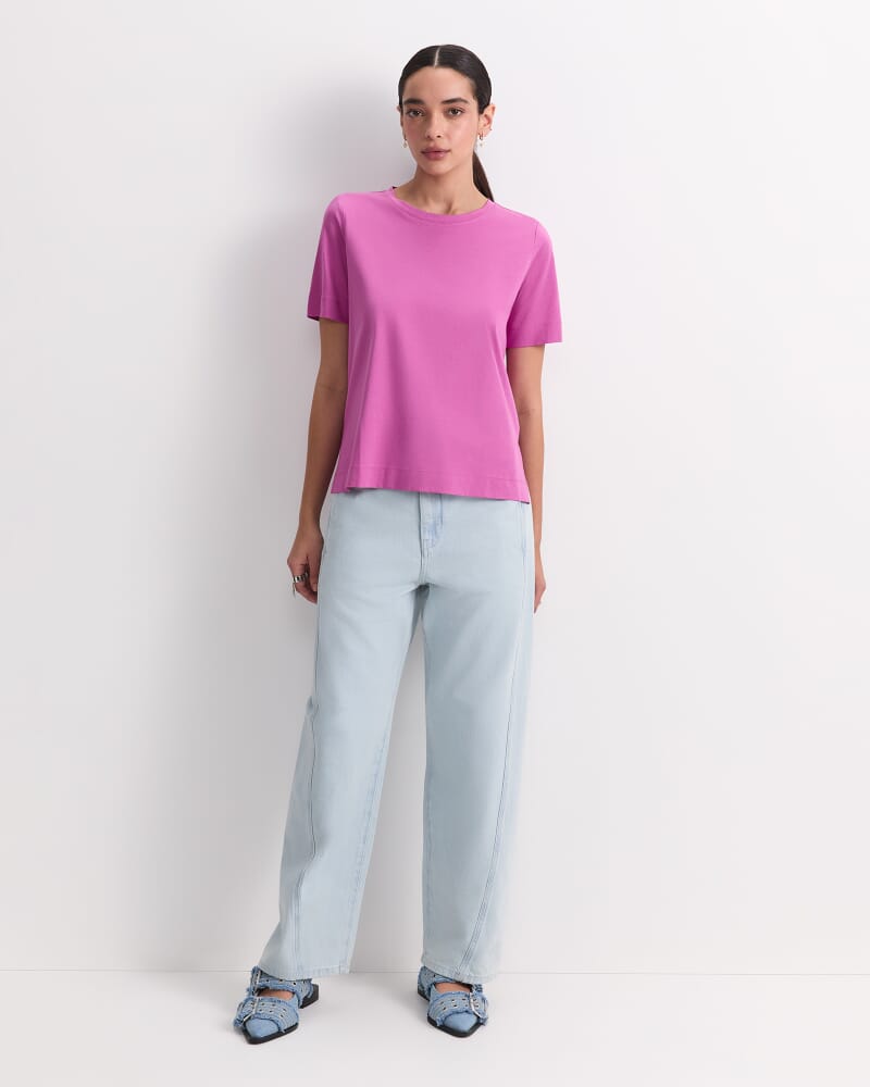 Mercerised Cotton Short Sleeve Tee in SHERBET