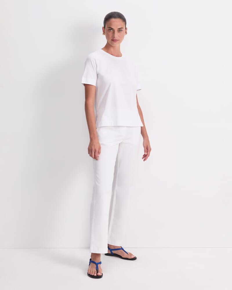 Mercerised Cotton Short Sleeve Tee in WHITE