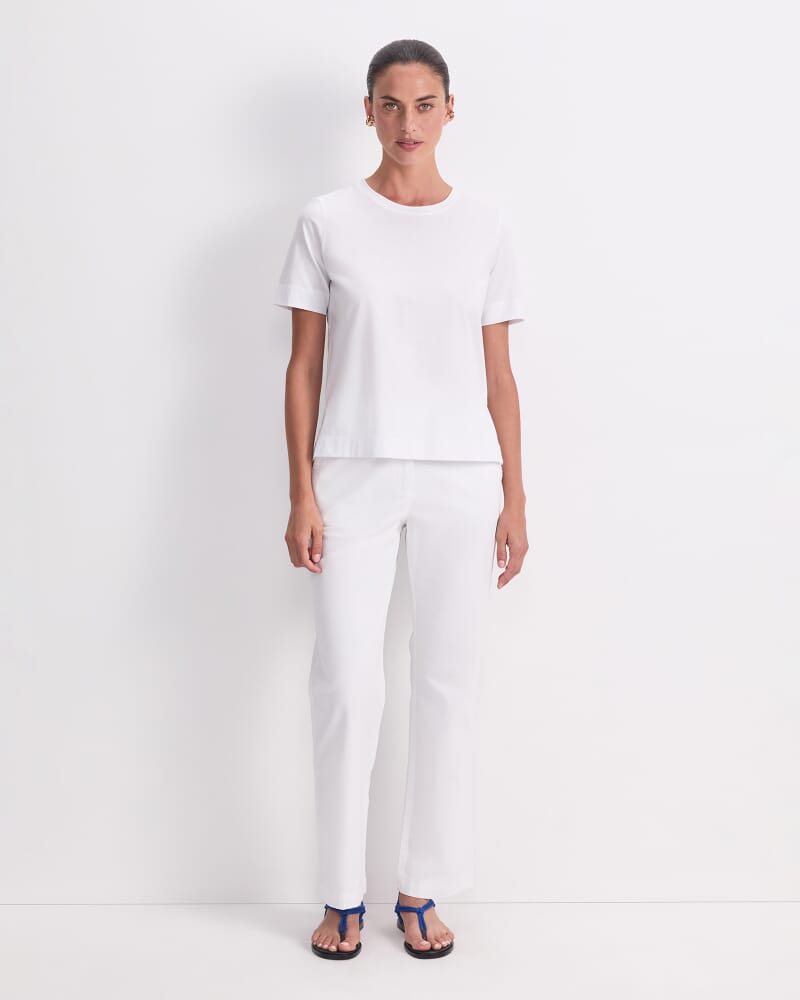 Mercerised Cotton Short Sleeve Tee in WHITE