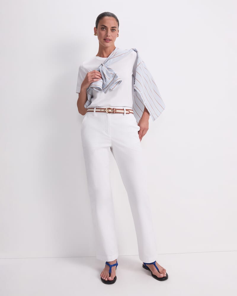 Mercerised Cotton Short Sleeve Tee in WHITE