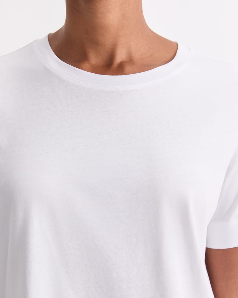 Mercerised Cotton Short Sleeve Tee in WHITE