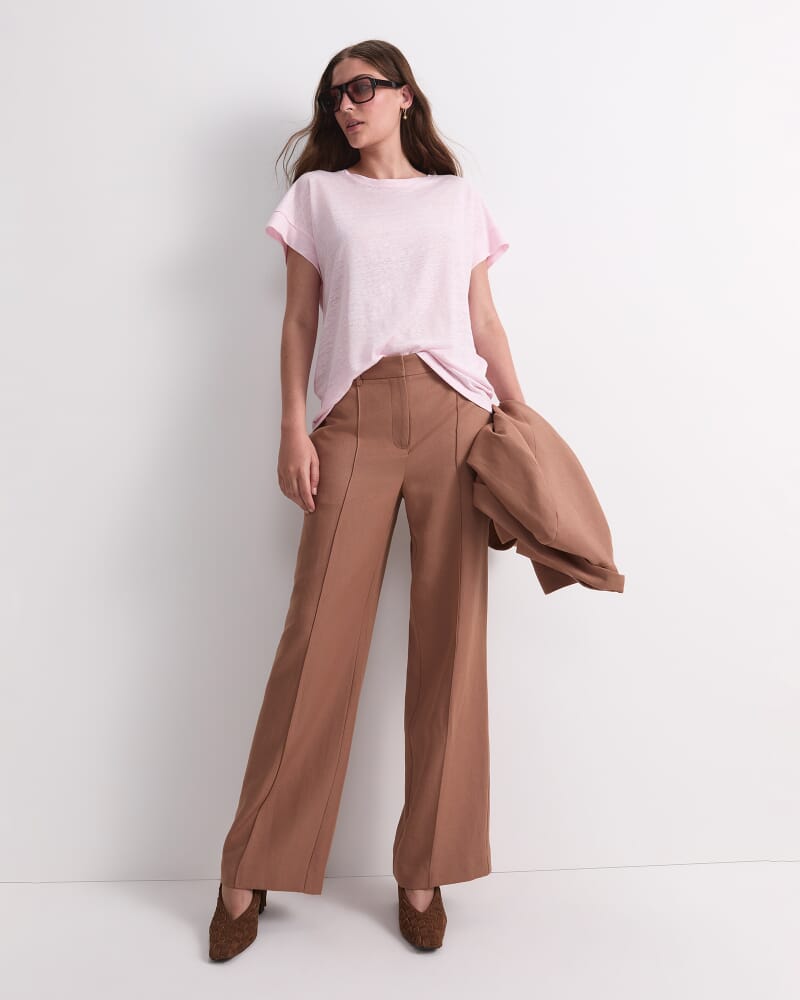 Tonia Foil Linen Tee in BLUSH