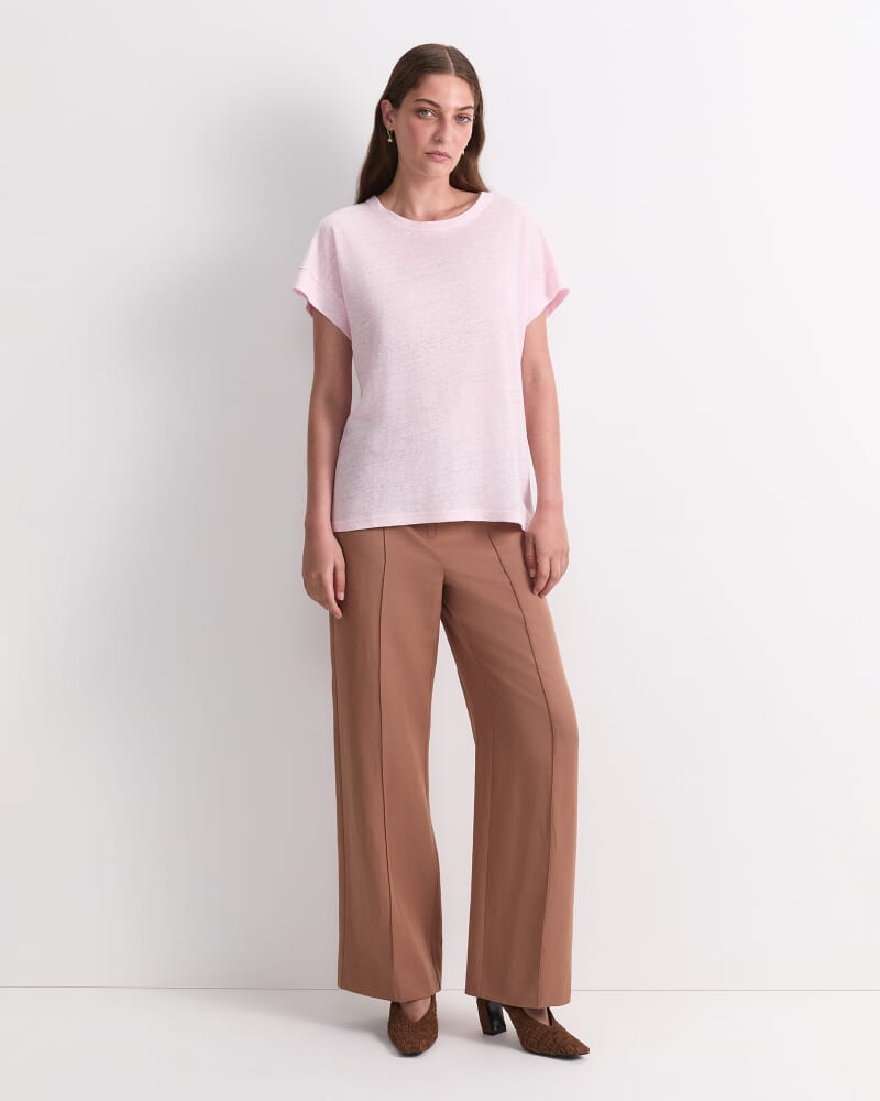 Tonia Foil Linen Tee in BLUSH