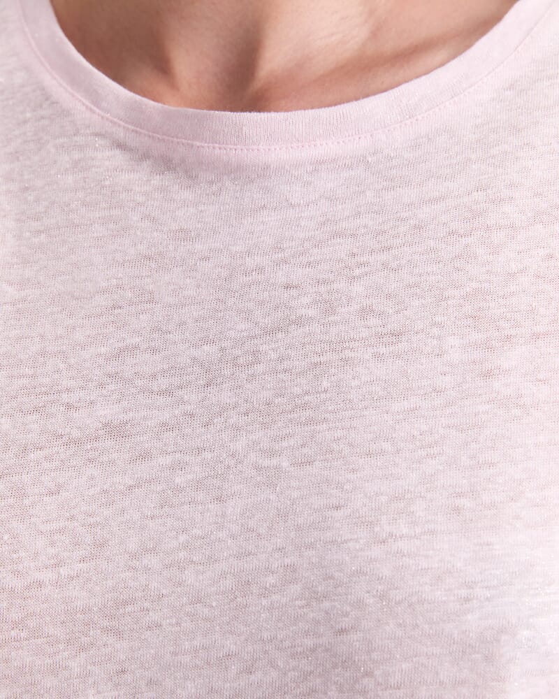 Tonia Foil Linen Tee in BLUSH