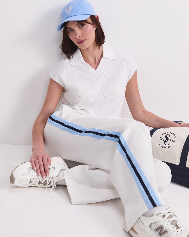 Maxine Milano Argyle Knit Top in CREAM