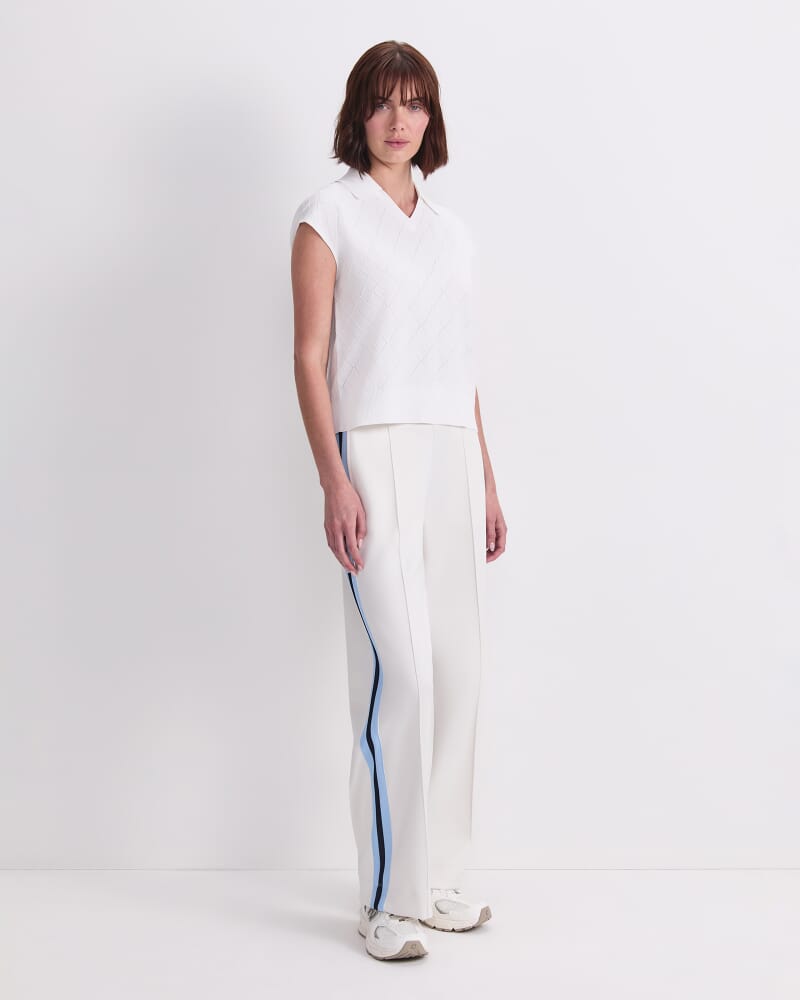 Maxine Milano Argyle Knit Top in CREAM