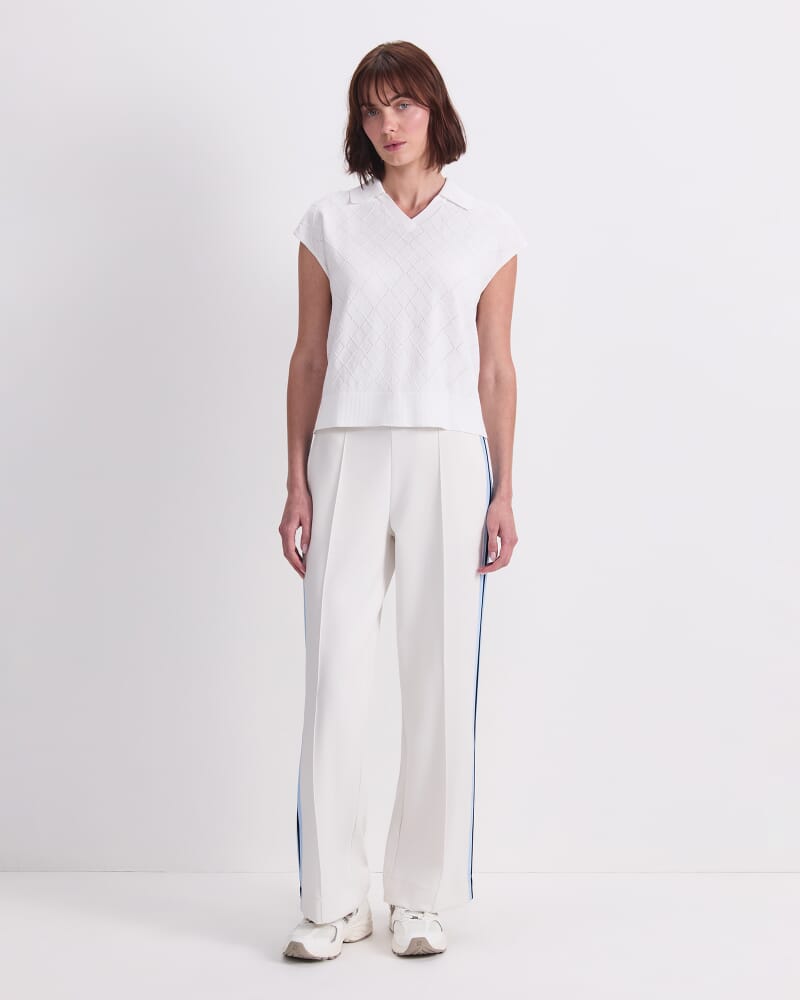 Maxine Milano Argyle Knit Top in CREAM