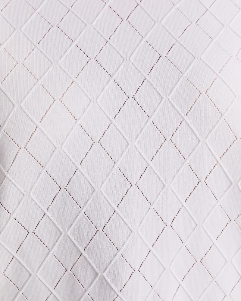 Maxine Milano Argyle Knit Top in CREAM