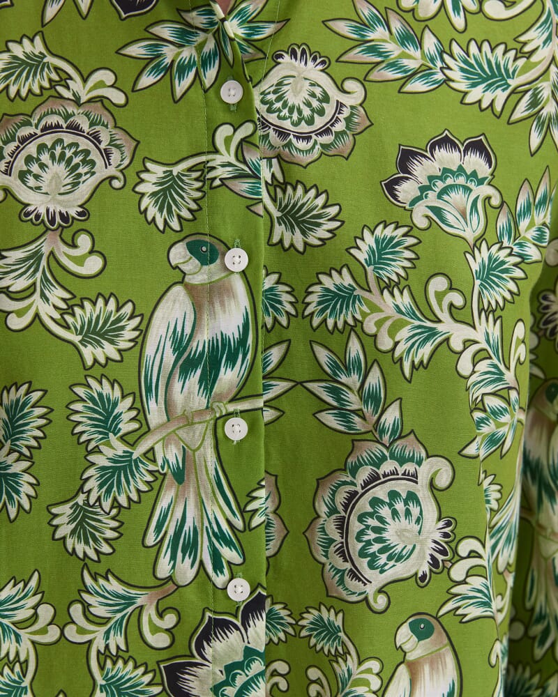 Aya Cotton Silk Shirt in GREEN MULTI