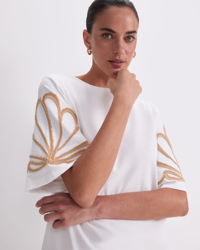 Eliza Embroidery Top in WHITE