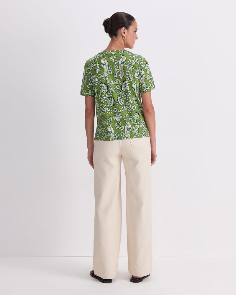 Aya Mercerised Tee in GREEN MULTI