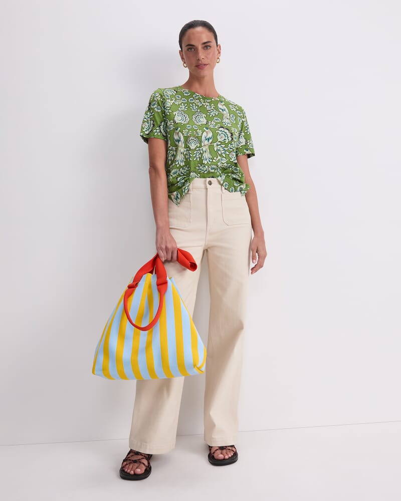 Aya Mercerised Tee in GREEN MULTI