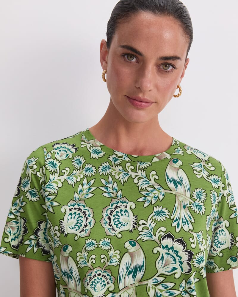 Aya Mercerised Tee in GREEN MULTI