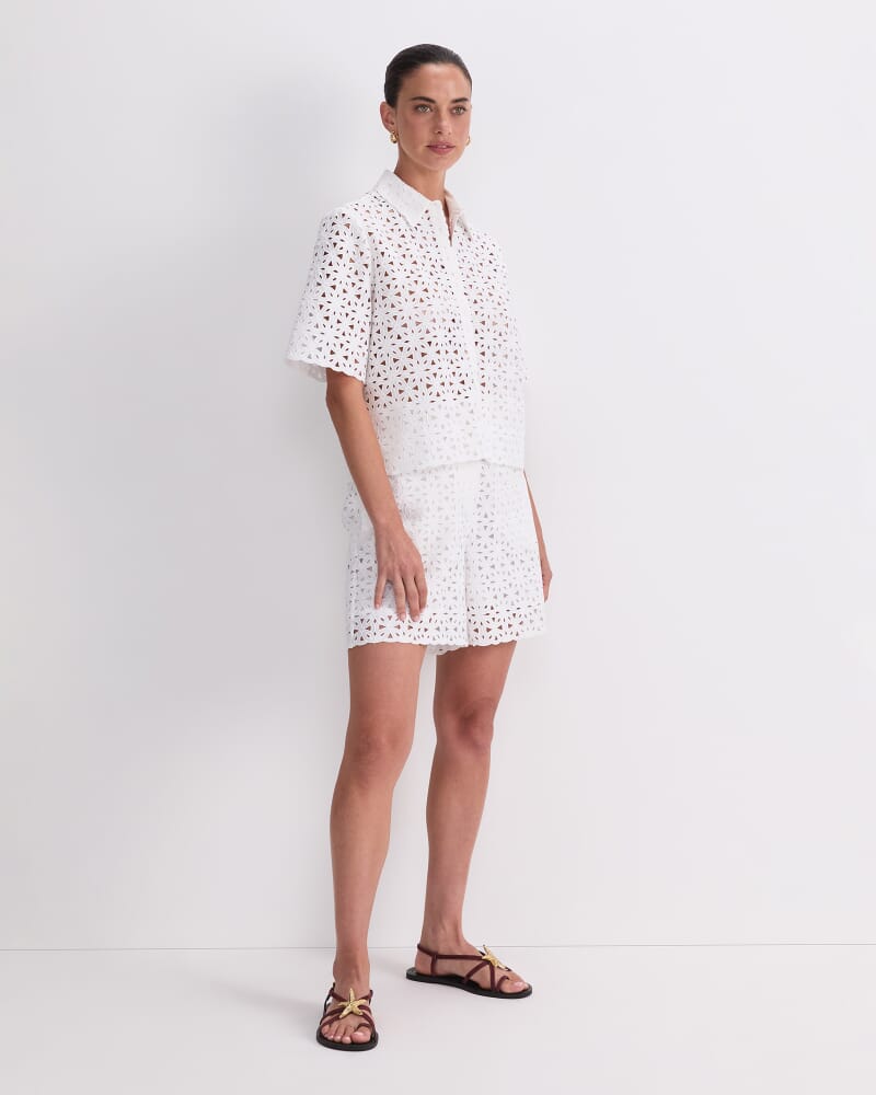 Leila Lace Shirt in WHITE
