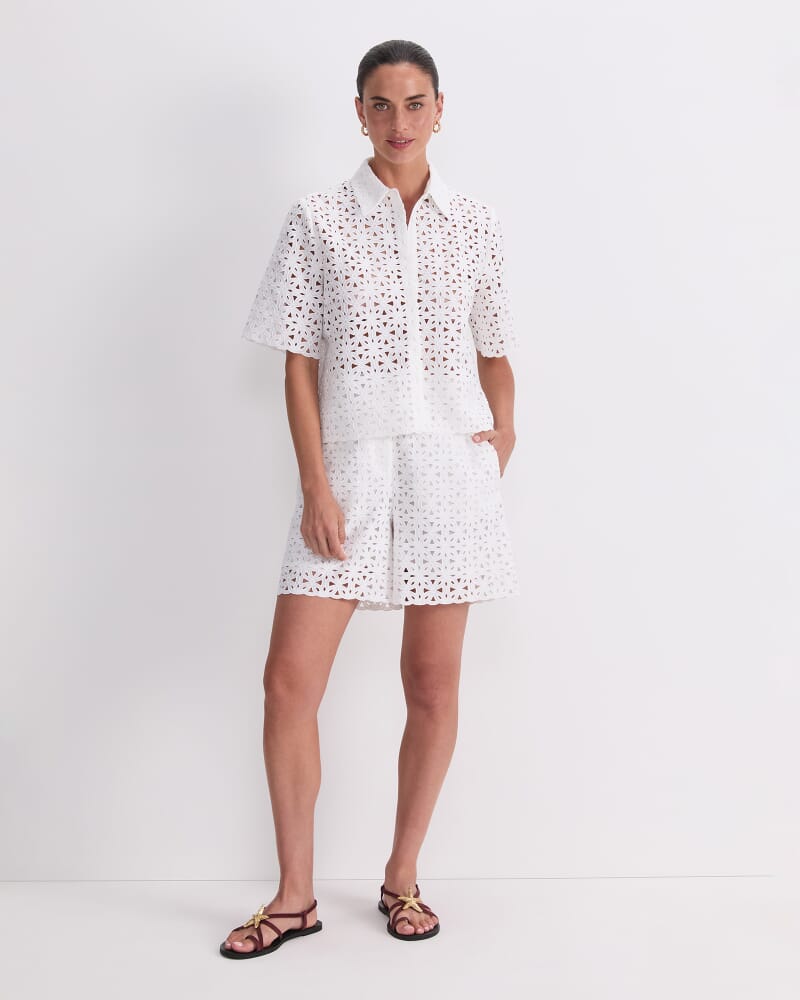 Leila Lace Shirt in WHITE