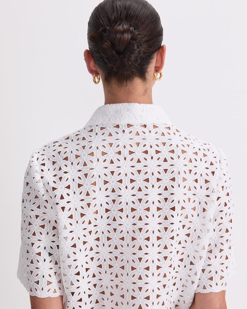 Leila Lace Shirt in WHITE