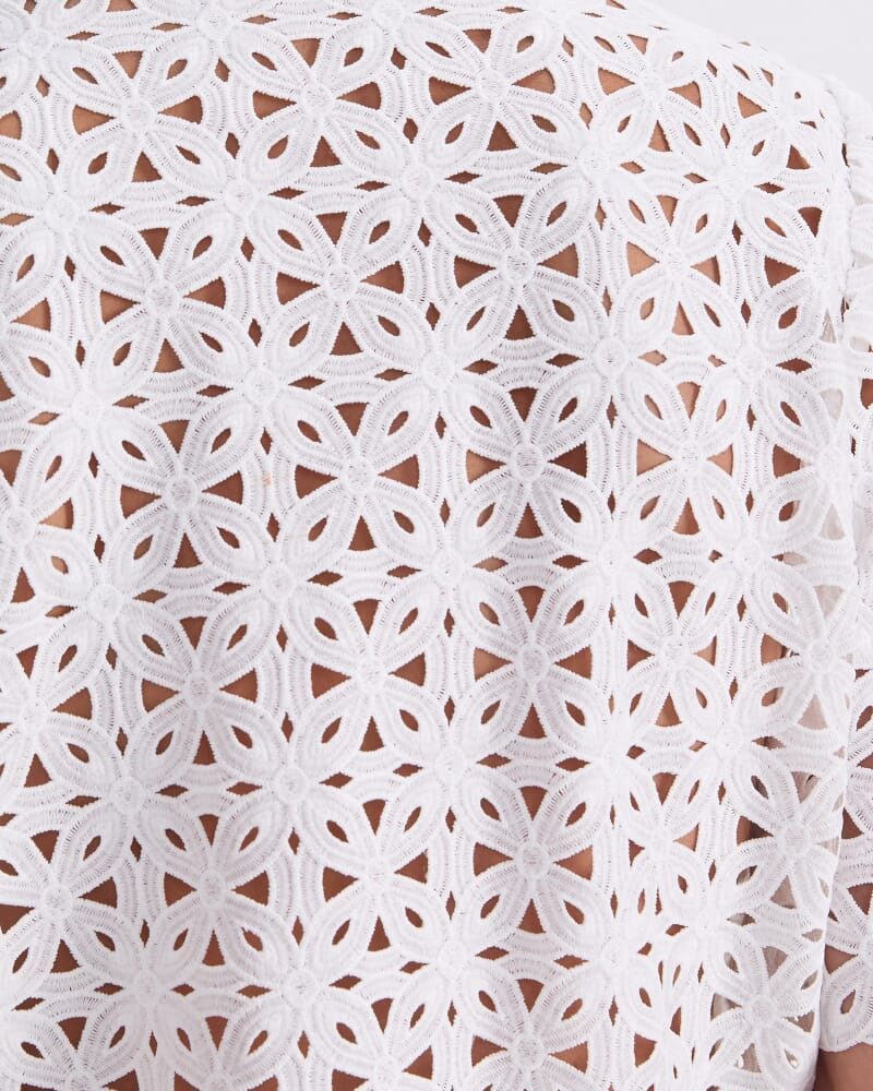 Leila Lace Shirt in WHITE